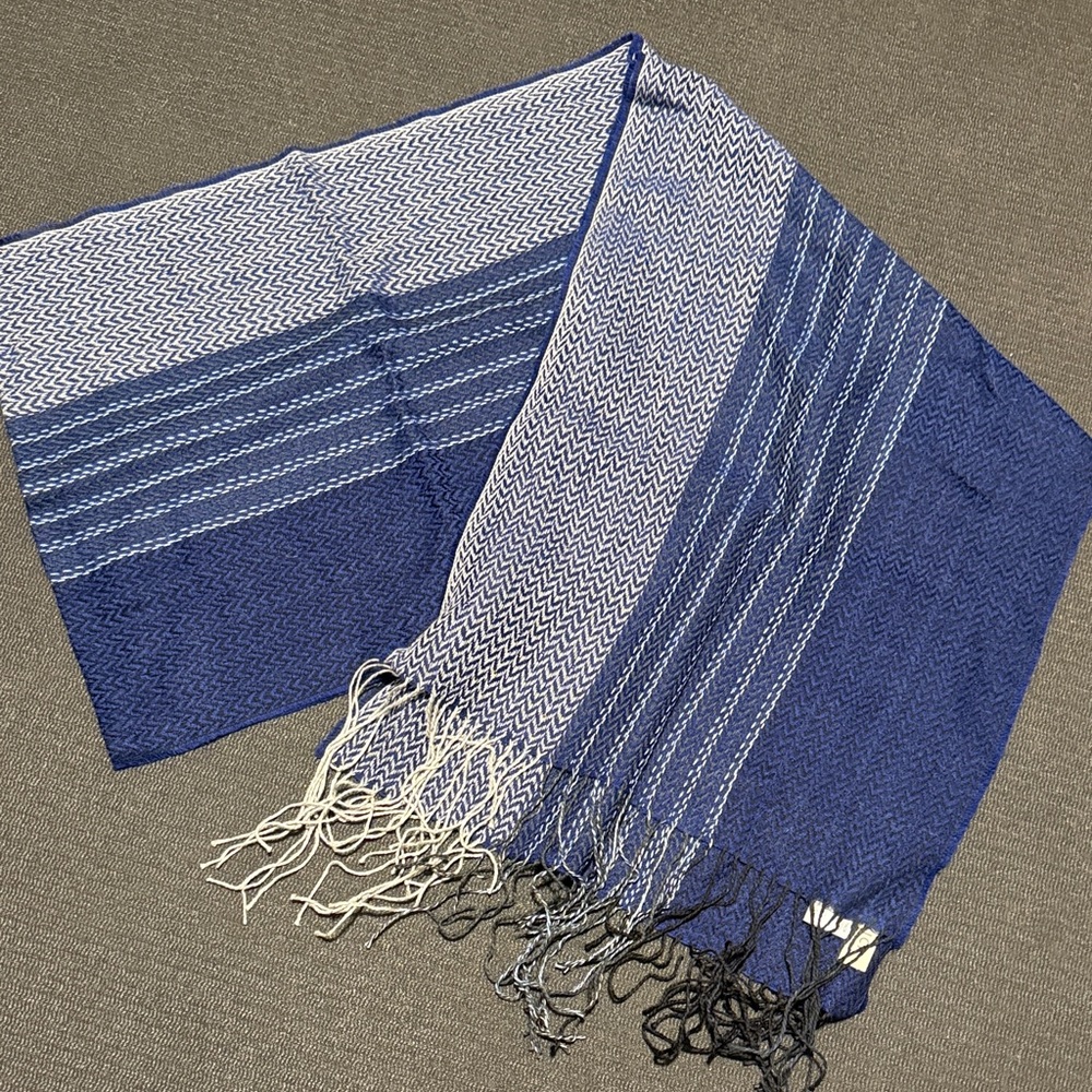 Elegant Blue and White Scarf